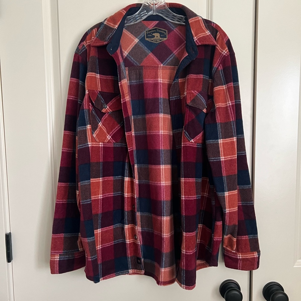 Red & Blue flannel coat, from Dry Goods Co. men’s size L, no flaws